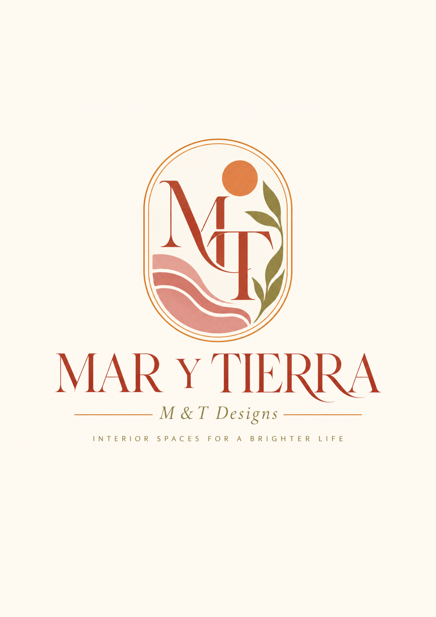 Logo de Mar y Tierra, diseño de interiores de María Cervantes.